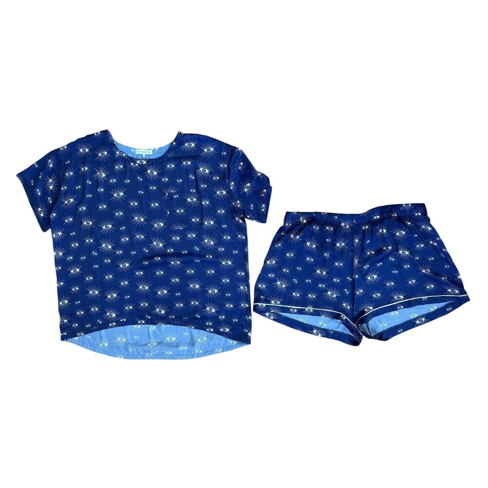 Kitty and Vibe Third Eye Shorts and Top Set in Blue Size 3XL